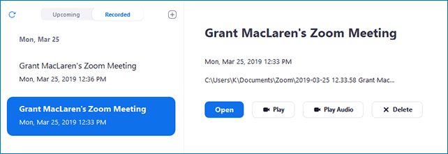 Zoomのローカルレコーディングのオプション