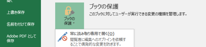 常に読み取り専用で開く機能で保護