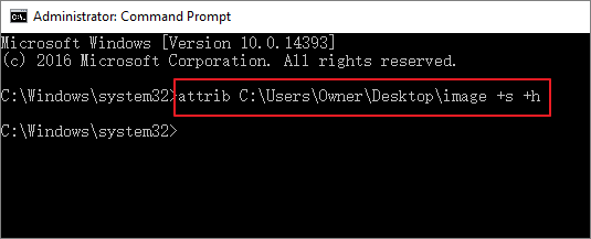 コマンドラインでファイルを隠す