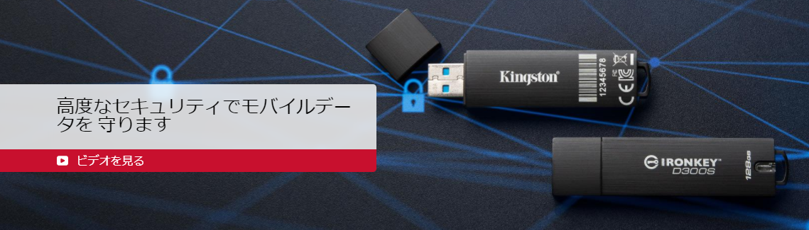 kingstonのセキュリティ保護フラッシュドライブ