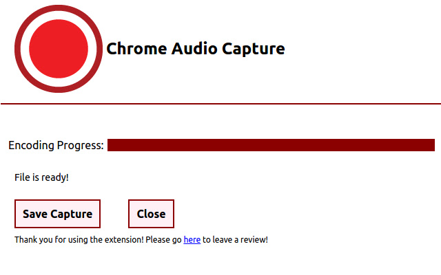 chrome audio captureでchromeのオーディオファイルをキャプチャーして保存する