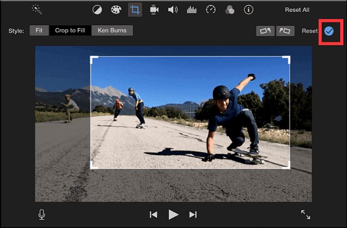 imovieのプロップのフレームサイズを変更
