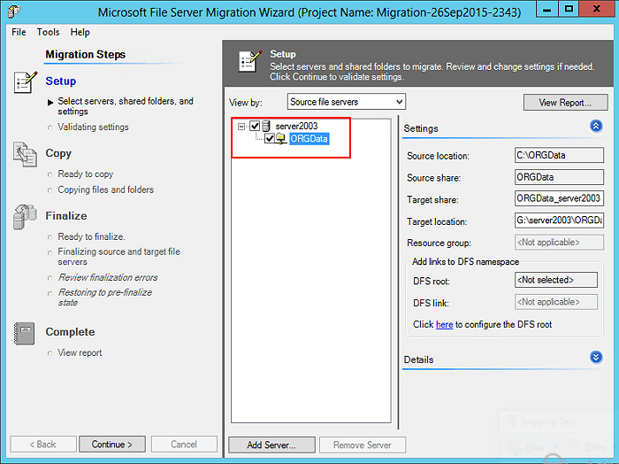 Microsoft Server Migration Toolkit の使い方6