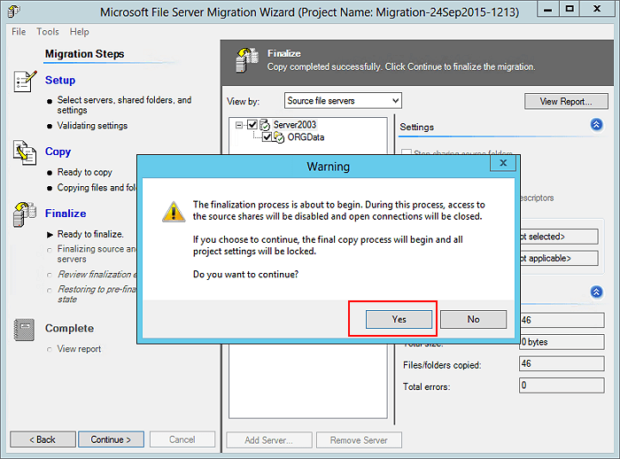 Microsoft Server Migration Toolkit の使い方7