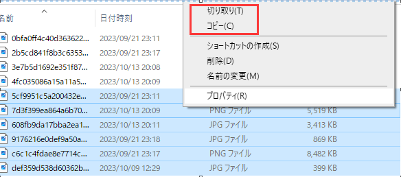 切り取り・コピー