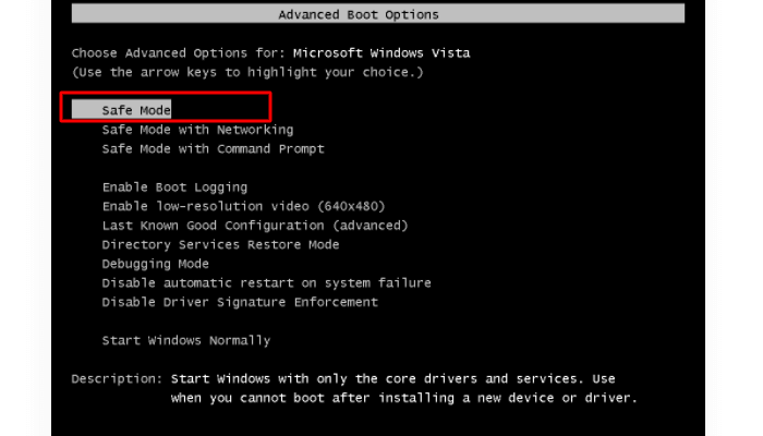 セーフモードで起動の問題を修正する手順