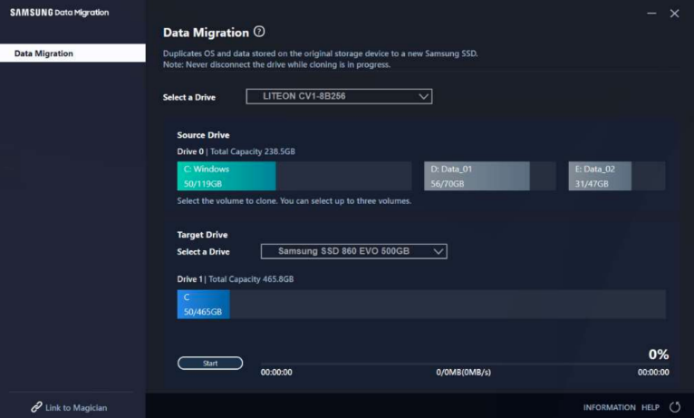 Samsung Data Migrationの使用方法