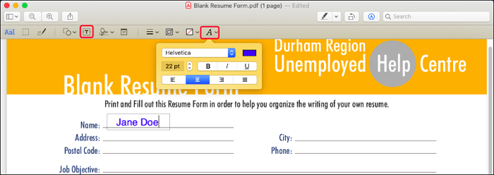 プレビューアプリでPDFにテキストを追加するステップ3