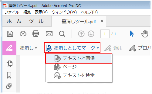 adobe acrobat pro dcで墨消しステップ5