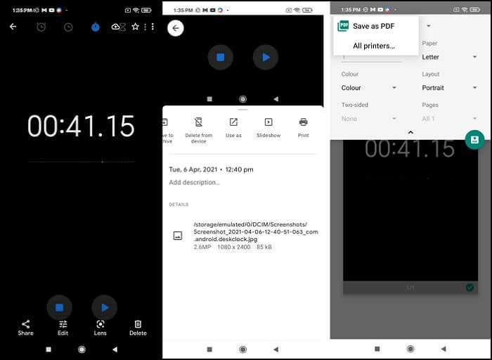 androidでスクリーンショットをPDFに変換