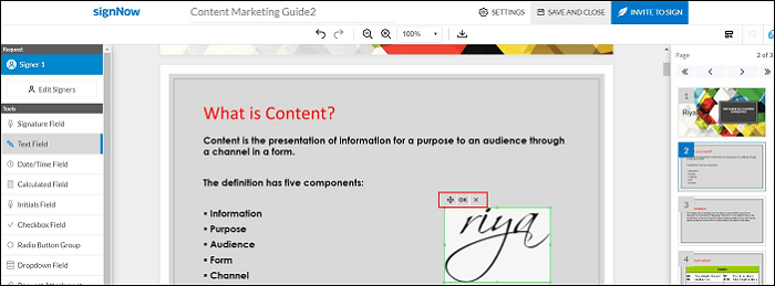 オンラインでPDFの署名を無料で削除する手順２