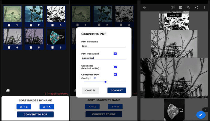 アンドロイド端末でjpg写真をPDFとして保存