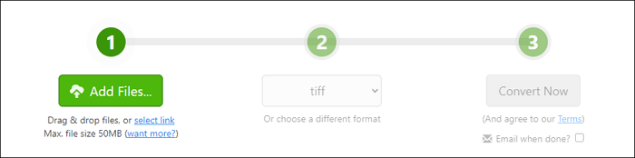zamzarでPDFファイルをTIFFに変換