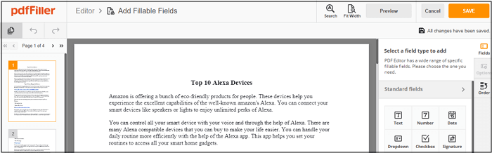 オンラインでPDFファイルにチェックボックスを挿入する手順2