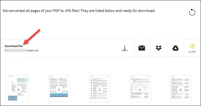 変換済みの画像をダウンロードする