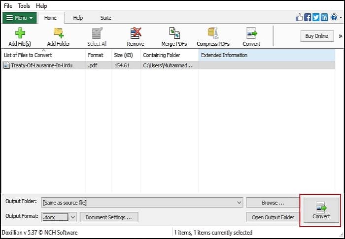 Soda PDFでPDFをWordに変換する方法１