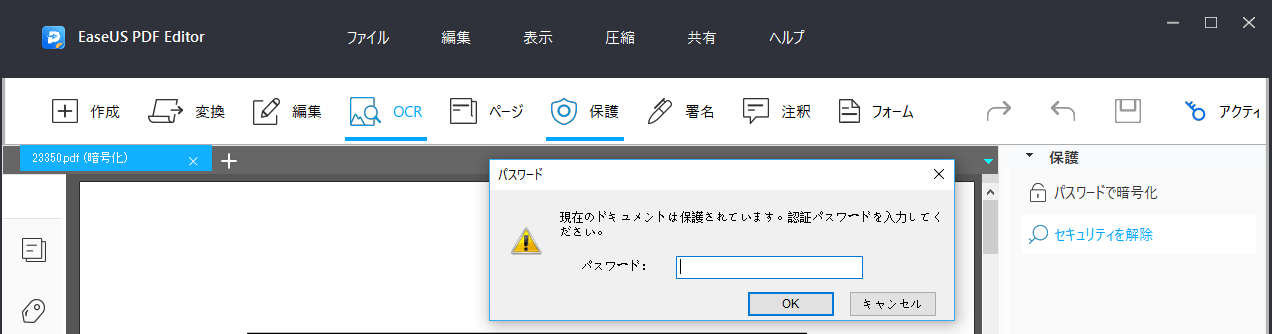 方法４選 パスワードで保護されたpdfファイルを開く