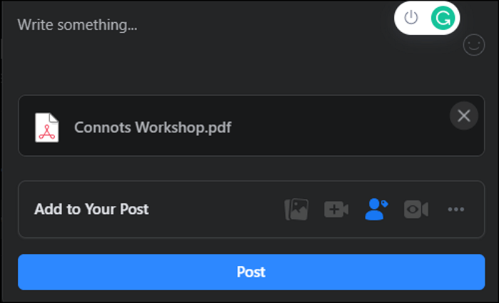 FacebookグループへPDFを共有するステップ4