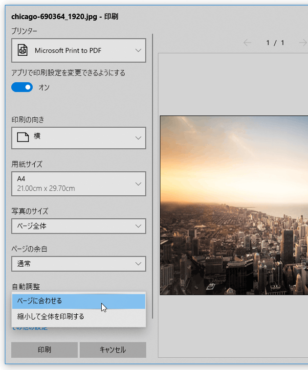 windowsフォトでスクリーンショットをPDFに変換