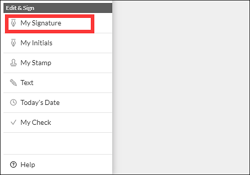 オンラインで署名を作成するステップ2