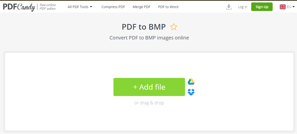 pdfcandyでBMPファイルに変換