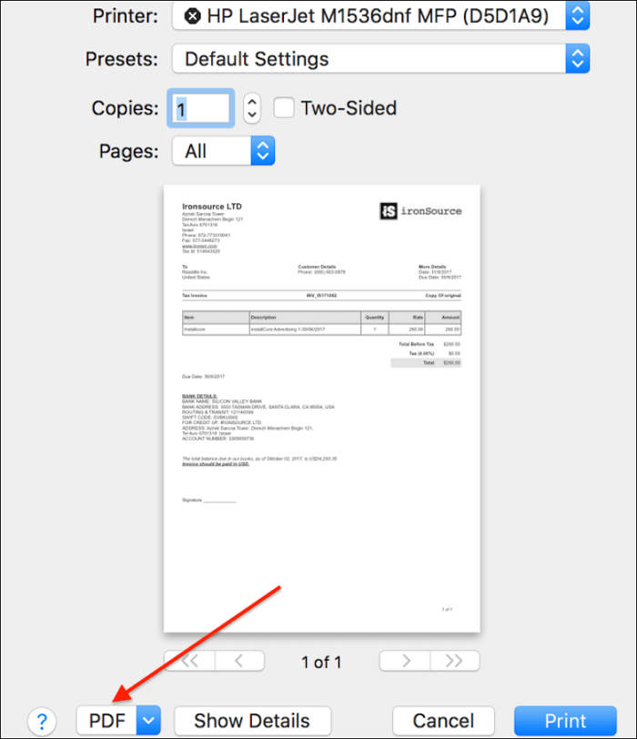 Macでプリント機能で他のファイルをPDFとして作成