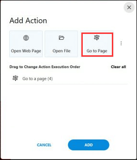 AdobeでPDFファイルに特定のページに移動するためリンク作成ステップ4
