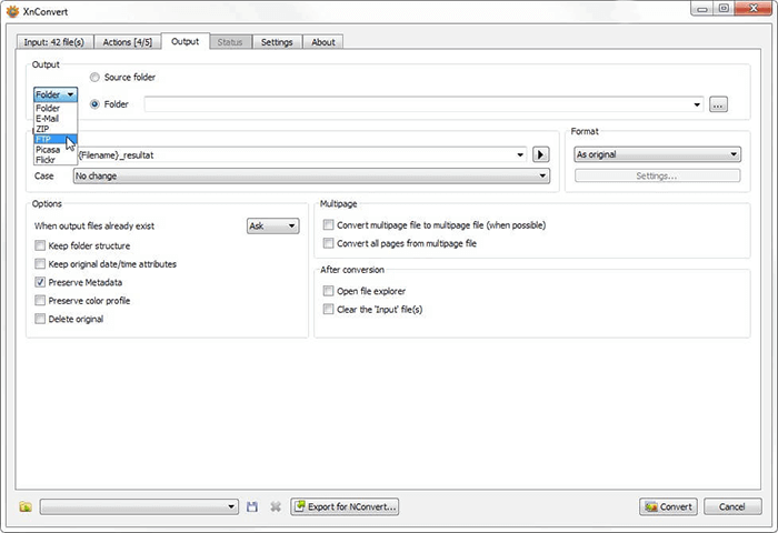 XnConvertでJPGをPDFに変換