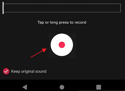 TikTok内で動画にオリジナル音源をアップする手順3