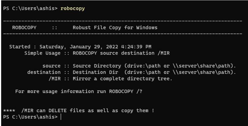 Robocopyでファイルをコピーする