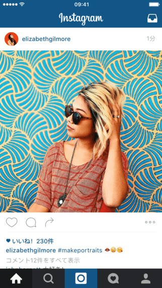 instagramのインターフェイス