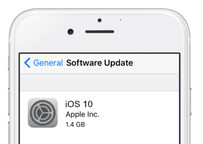 OTAでiOS 10にアップデート